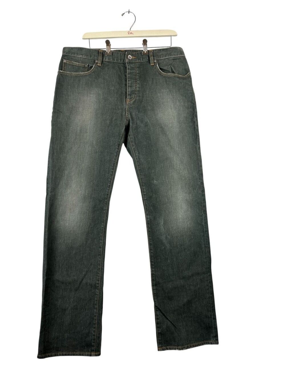 John Varvatos USA Mens 36 Authentic Fit Faded Blue Denim Jeans Button Fly